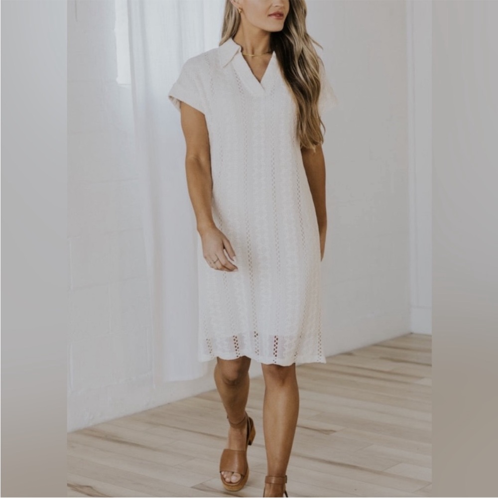Roolee Kristy Collared Lace Dress, Size L